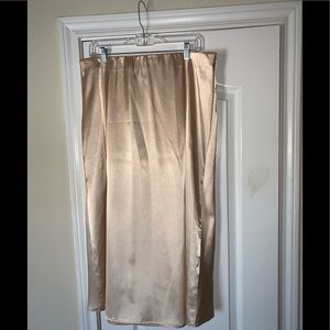Light gold midi skirt.
